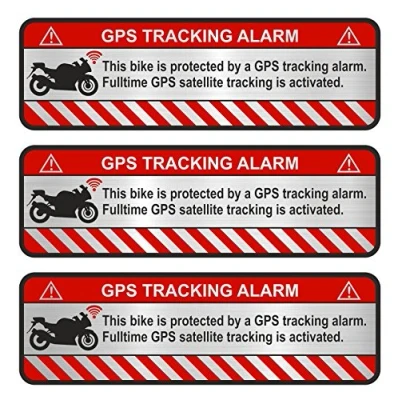 Image of Finest Folia 9x GPS sticker, bicycle, motorcycle, car alarm warning, anti theft sticker tracker, secure.