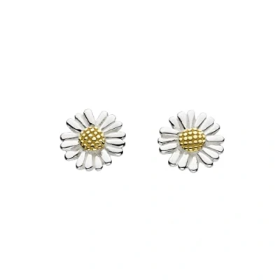 Image of Dew Sterling Silver and Gold Plate Petite Daisy Stud Earrings 4082GDG