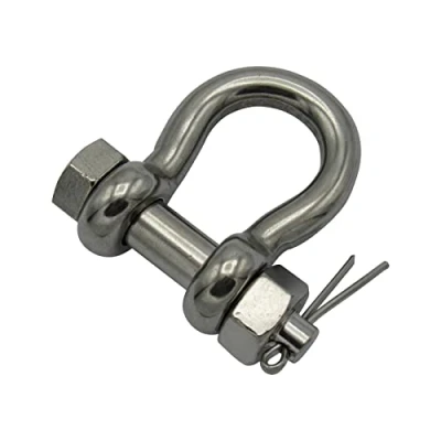Image of Stainless Steel Bow Shackle with Safety Pin 2 Ton 12MM (Marine Lifting Load Rated)