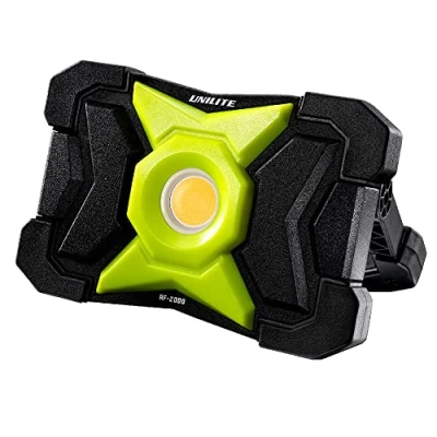 Image of Unilite RF 2000 USB Rechargeable Heavy Duty Floodlight Work Site Light with Powerbank Lumen 3 to 25 Hours Run Time 56 Metre Beam Range IP65 / IK07