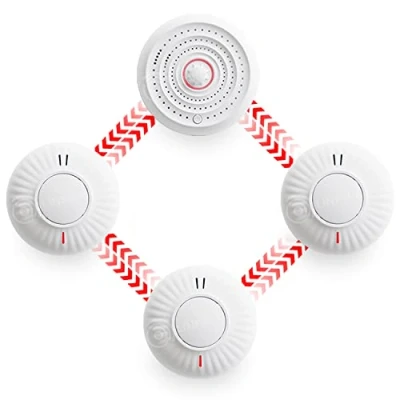 Image of Wireless Interlinked Smoke &amp; Heat Alarm Bundle Scotland England Law Compliant 10 Year Battery Life CE BS Certified LINKD Alarms Easy Set Up UK Phone Email Support