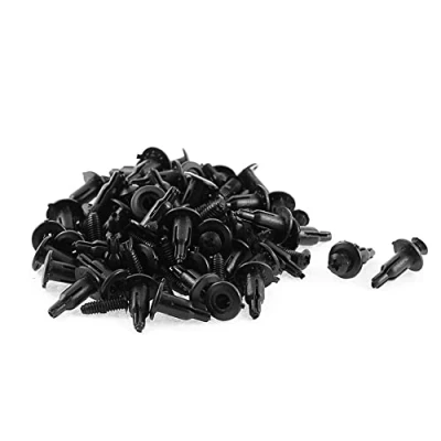Image of sourcing map 50pcs 5mm Hole Black Car Plastic Rivet Bumper Lining Trim Panel Clip
