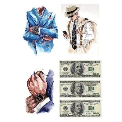 Image of Cake Topper Man Father Father&#039;s Day Watch Money Birthday Decoration