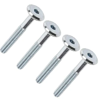 Image of KBSA® M6 (6mm) Joint Connector Bolts Barrel Hex Allen Key Socket Flat Head Bed Furniture Connecting Screws Bright Zinc Plated x 40mm (Pack of 10)