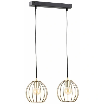 Image of Globe Bar Pendant Ceiling Light Black, Gold, 50cm, 2x E27