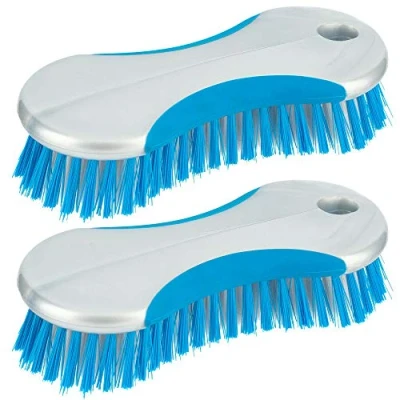 Image of HOMESHOPA Household Scrubbing Brush, 2 Pack Multi purpose Plastic Heavy Duty Scrub Brush With Soft Rubberised Grip &amp; Durable Stiff Bristles, Hard Cleaning for Floors Carpets Kitchen Bathroom