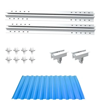Image of NuaSol Photovoltaic Trapezoidal Sheet Metal Roof Mounting Set Extension Fixing, Bracket T Profile 40 cm Solar Panel with Centre Clamp &amp; Screws Suitable for 30 35 mm Panels