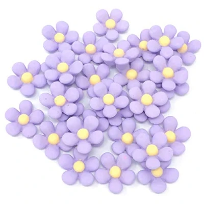 Image of Wedding Touches 30x Lilac 18mm Soft Feel Daisy Flatbacks Craft Cardmaking Embellishments