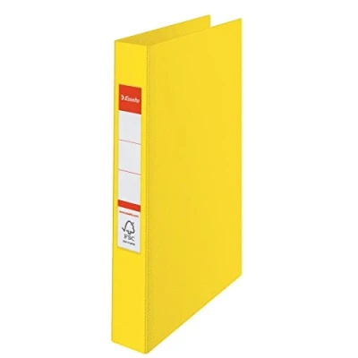 Image of Esselte 4 Ring Binder, PP, Holds up to 190 Sheets, Vivida Range, 42 mm Spine, 14458 A4, Yellow
