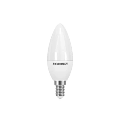 Image of Sylvania Toledo Candle LED Lamp, 470lm Luminous Flux, E14 Cap/Base, Frosted Finish, 6 W, Homelight