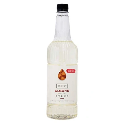 Image of Simply Sugar Free Almond Syrup, Low Calorie, Vegan &amp; Nut Flavoured Syrup for Coffee, Cocktails Baking (1 Litre)