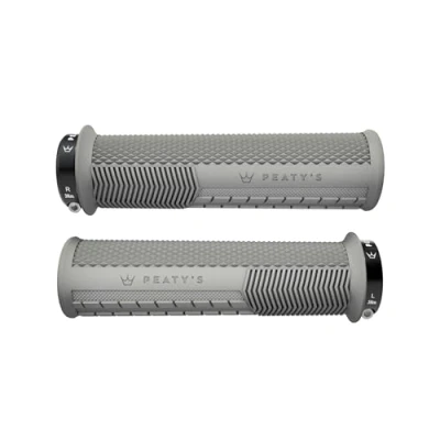 Image of Peaty&#039;s Monarch Grips Grey/Knurl/Thick Race Control, Durable, Ergonomic Finger Bars, Comfort Thumb Pad, All Day Riding, Weather &amp; Terrain, MTB Enduro Downhill Ebike Mountain Bike