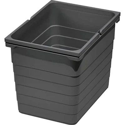 Image of NINKA Waste Bin 17 Litres with Handles Plastic Dark Grey