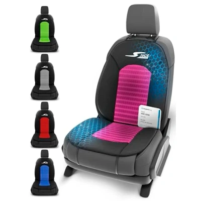 Image of Walser car Comfort seat cover S Race, Rated Very Good* universal and protective pad, protector for cars vans, pink/black