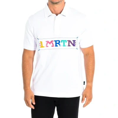 Image of La Martina Mens Short Sleeve Polo TMP305 JS303 man White Cotton Size Medium