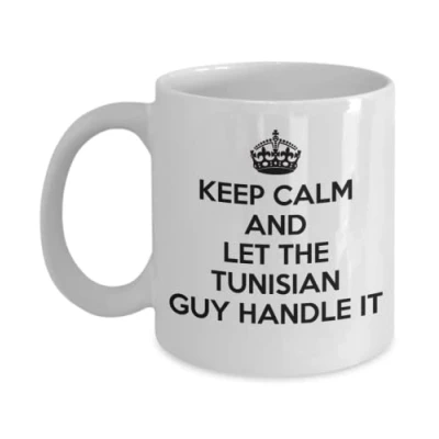 Image of Lsjuee Tunisian Mug Keep Calm and let The Guy Handle it Coffee Unique Gift for