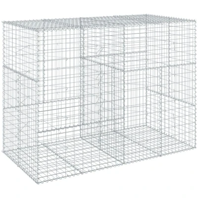Image of vidaXL Gabion Basket with Cover 200x100x150 cm Galvanised Iron