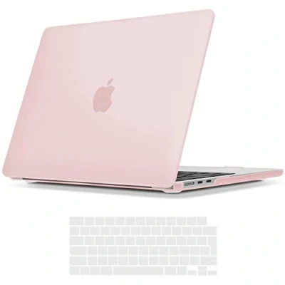 Image of TECOOL Case Compatible with MacBook Air 15 Inch M3 M2, 2024 A3114 &amp; 2023 A2941, Ultra Slim Hard Shell UK EU Keyboard Cover, Soft Touch Pale Pink