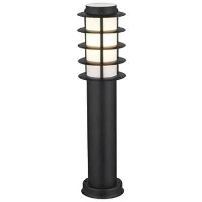 Image of Modern Outdoor Bollard Light Garden Pathway Contemporary Lamp Post Black Stainless Steel Opaque Diffuser ZLC309BK