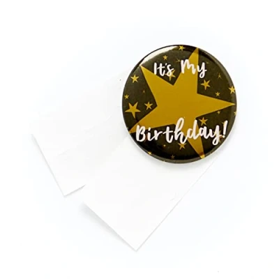 Image of Amscan 9912113 Gold &amp; Black Adults Add an Age Birthday Badge Stickers Includes Number Letter for 1st to 100th 6cm