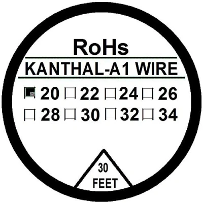 Image of Kanthal A1 Type Resistance Wire 30ft (10m) Spool 22 32G AWG (20G)