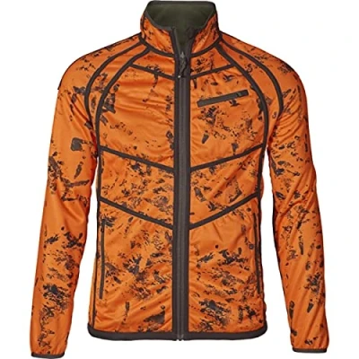 Image of Seeland Mens Vantage Reversible Fleece Pine green/InVis Orange