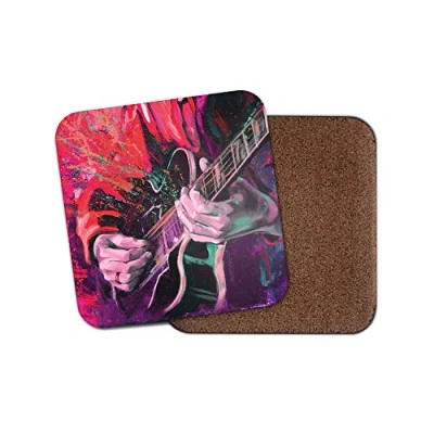 Image of 1 x Guitar Player Painting Coaster Music Musician Artist Dad Uncle Fun #14289