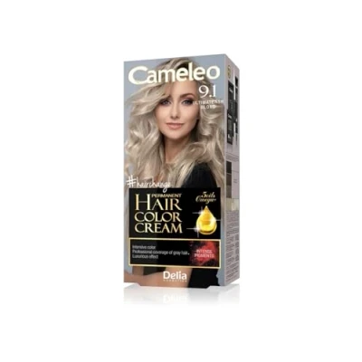 Image of Cameleo Permanent Hair Colour Cream Ultimate Ash Blonde Intensive Color &amp; Protection 5 Oils + Omega Plus Acids Professional, Luxurious Dye Full Kit