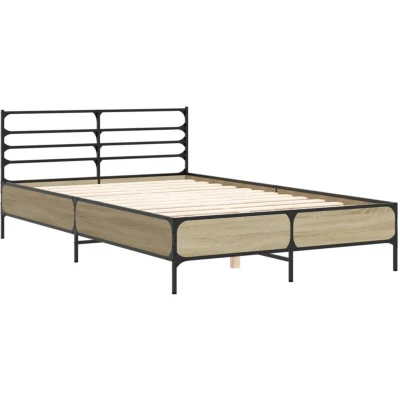 Image of vidaXL Bed Frame without Mattress Sonoma Oak 120x200 cm