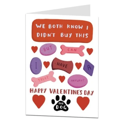 Image of LimaLima Funny Valentines Day Card From The Dog Perfect For Husband Wife Boyfriend Girlfriend