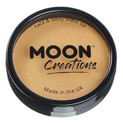 Image of Moon Creations Pro Face &amp; Body Makeup Golden Sand 36g Professional Colour Paint Cake Pots For Painting Kids, Adults, Fancy Dress, Festivals, Halloween