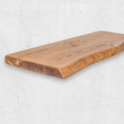 Image of Chill House Waney/Live Edge Rustic Floating Shelf 12x1.5, Dark Oak, 160cm
