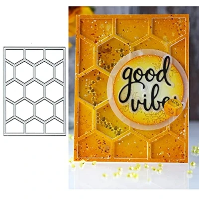 Image of Hexagon rectangle Frame Metal Die Cuts, Cutting Dies Embossing Stencils Crafts Cards Cuts for DIY Card Making Paper Scrapbooking