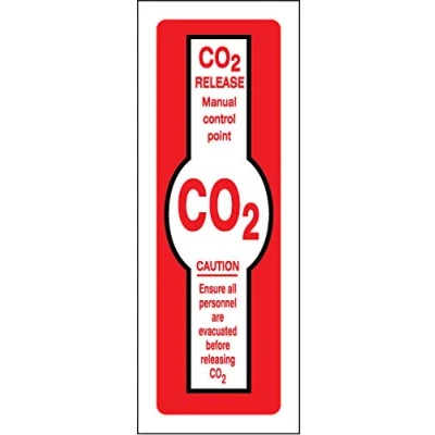 Image of Fire Signs Co2 release manual control point Self Adhesive Vinyl