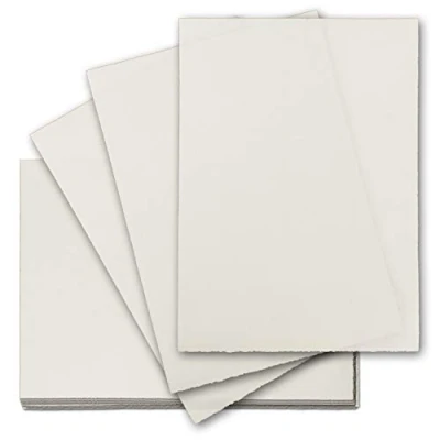 Image of Handmade Paper DIN A4 10 Sheets Letter Without Watermark Vintage 210 x 297 mm Natural White