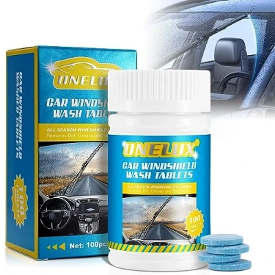 Image of Car Screenwash Tablets 100PCS Windshield Washer Effervescent Wiper Fluid Solid Concentrated Window Cleaning