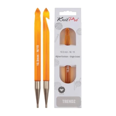 Image of Knit Pro KP51358 Trendz: Crochet Hook: Afghan/Tunisian: Single Ended: 10.00mm, 10mm, Orange