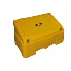 Image of Heavy Duty Polyethylene Grit Bin c/w 2x Hasp &amp; Staple; 400L; Yellow