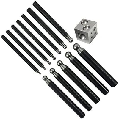 Image of 12 Dapping Punches &amp; Doming Block (25mm) : Depressions Tools Set (615)