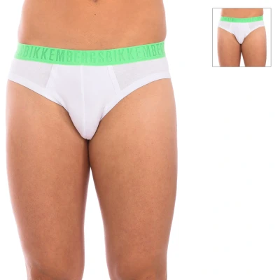 Image of Bikkembergs Mens Pack 2 Fashion Slips Bicolor BKK1USP04BI man White Cotton Size Small