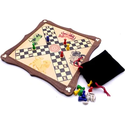 Image of Pachisi traditional wooden board game
