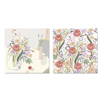 Image of Hallmark Pack of 10 Open Greeting Cards Floral Flower Design General 2 Designs