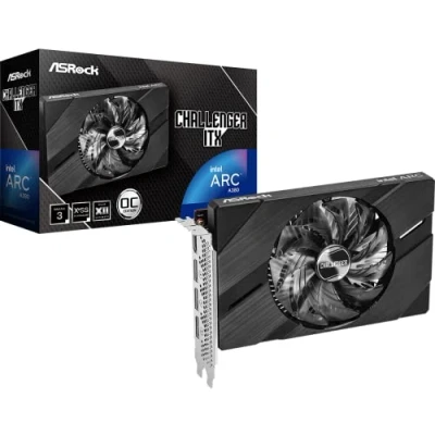 Image of ASRock Intel Arc A380 Challenger ITX 6GB OC, DDR6, PCIe4, HDMI, 3 DP, 2250MHz Clock, 0dB Cooling, Compact Design