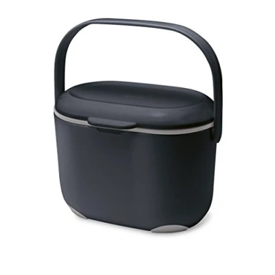 Image of Addis 515630 2.5 Litre Kitchen Compost Caddy, Black/Grey, 2.5L