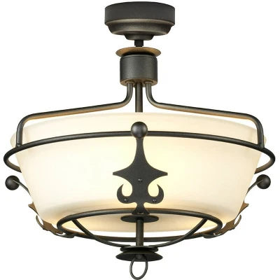 Image of Windsor 3 Light Semi Flush Graphite, E27