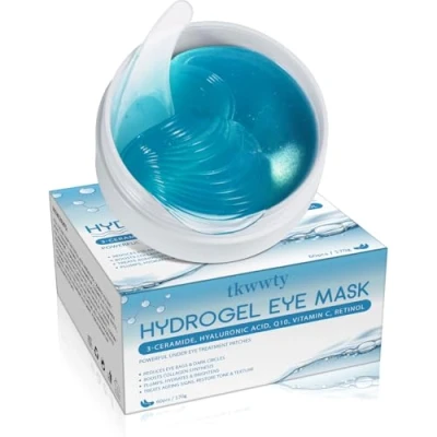 Image of Hydrogel Eye Mask, For Reduce Dark Circles, Puffy Eyes, Undereye Bags, Wrinkles, Hydrating Anti aging Wrinkle Patches, Under Bags Removal and Wrinkle, Skincare, Hydrating, 30 Pairs
