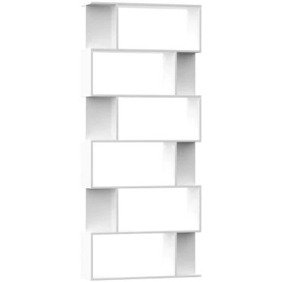 Image of vidaXL Book Cabinet/Room Divider White 80x24x192 cm Engineered Wood