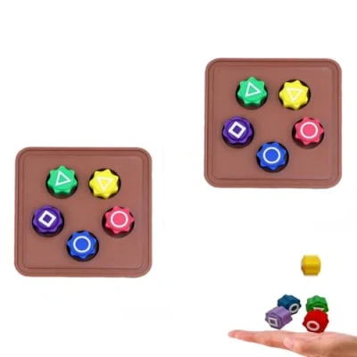 Image of Dinblex Gonggi Game,Squid Korean Game, Game,Jack Stone Play Set Hand Eye Coordination Training Toy Catching Pebble Traditional (2 with Base)