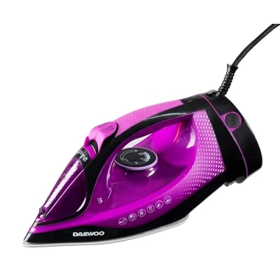 Image of Daewoo Glide Iron, The Free Glide, 2200W, Cordless Corded Base, High Burst Steam And Precision Tip, Adjustable Temperature Dial Self Clean Function With Anti Calcium Function, Purple
