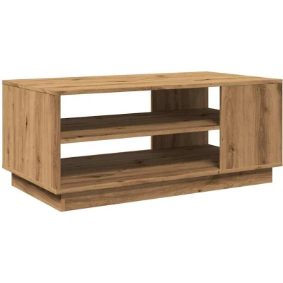 Image of vidaXL Coffee/Side Table Oak Finish, Engineered Wood, Rectangular, 102x55 cm Living Room/Lounge